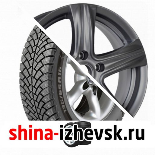 Колесо в сборе BF Goodrich G Force Stud 215/55 R16 Q 97 + КиК Легион 6.5xR16 5×114.3 ET45 DIA67.1 Темно-серый в Ижевске